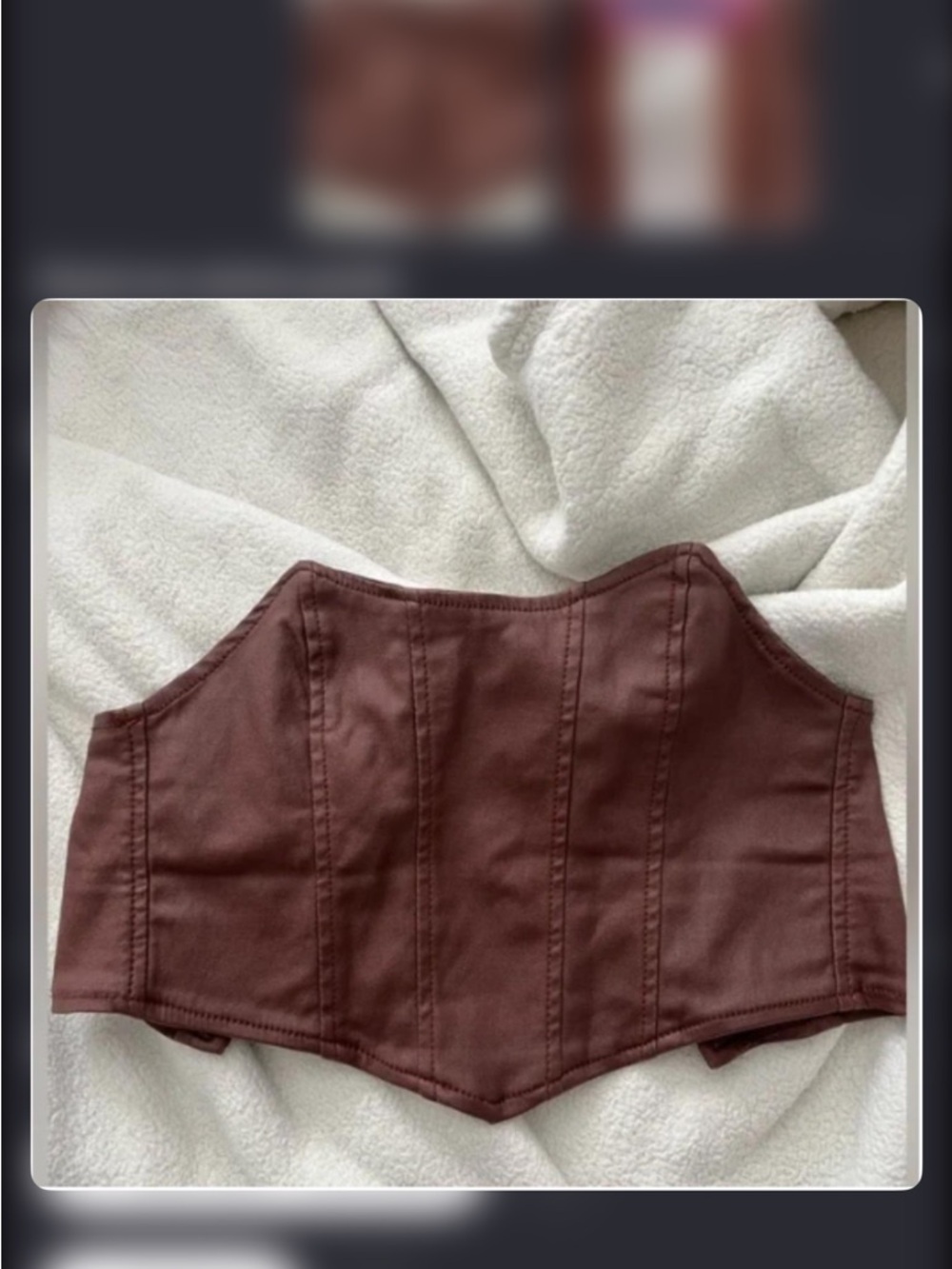 Edikted Brown Strapless Corset Top